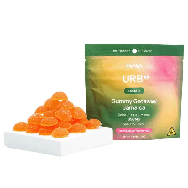 Urb Delta 9 THC Gummies Peach Mango Watermelon